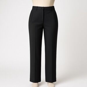 Greta Garbo Black Wool Pleated Front Dress Pants Womens 10 Italy Lined Career